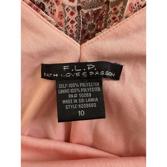 Vintage Y2K Sleeveless Midi Dress Geometric Tile Print Mesh Overlay size 10 - Picture 3 of 7